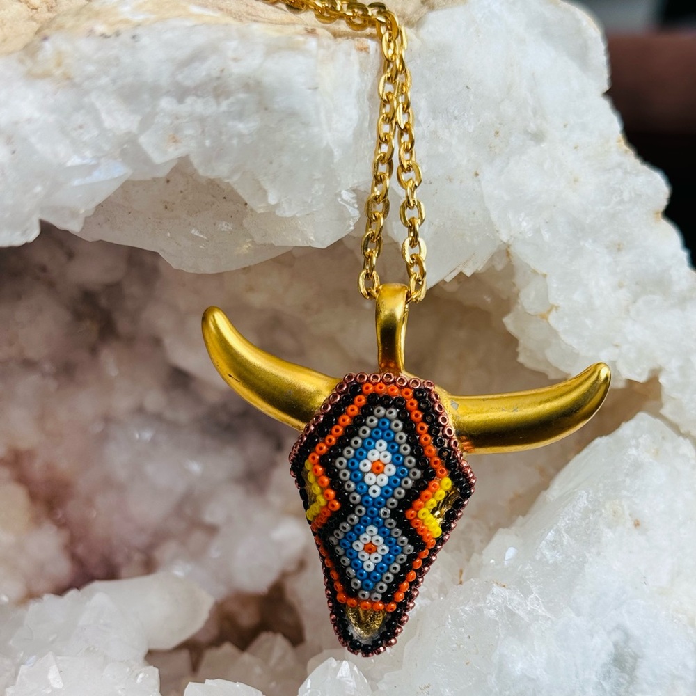 18K Gold plated bull Necklace